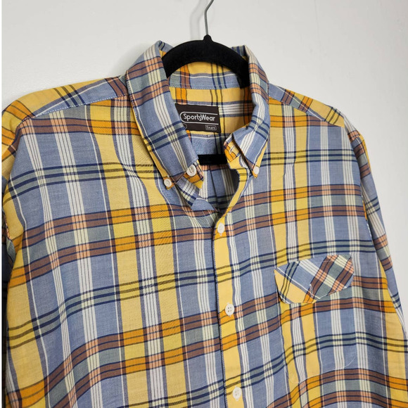 Vintage 70s Sears Sportswear Plaid Button Shirt Groovy Hippie Rockabilly VTG - Picture 3 of 11